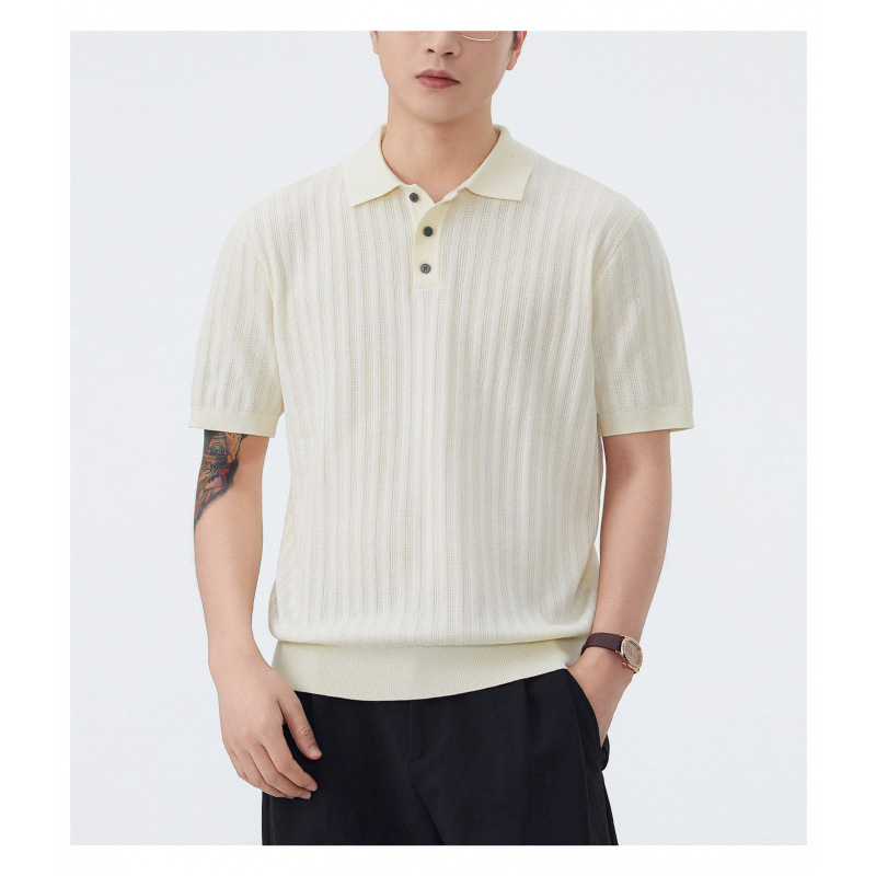 Summer New Arrival Men's Casual Polo Shirt Versatile Trendy And Luxurious Knitted Short Sleeve T-Shirt_viptrois.com