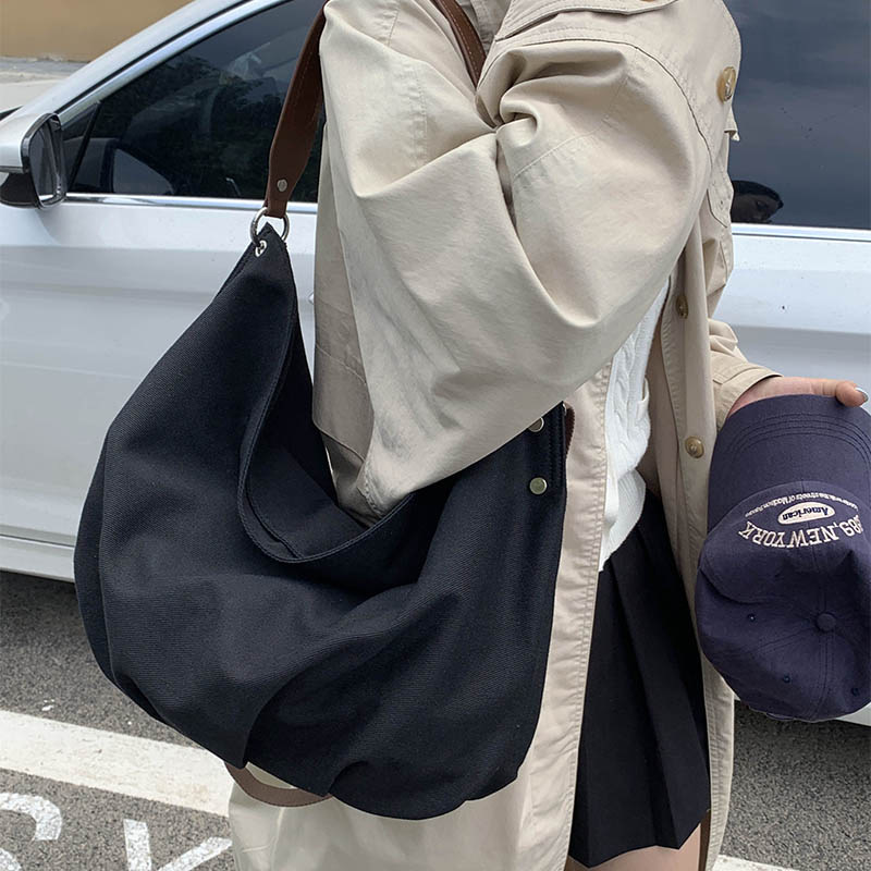 日系托特包2025新款女士大容量帆布袋复古通勤手提包单肩斜挎大包|undefined