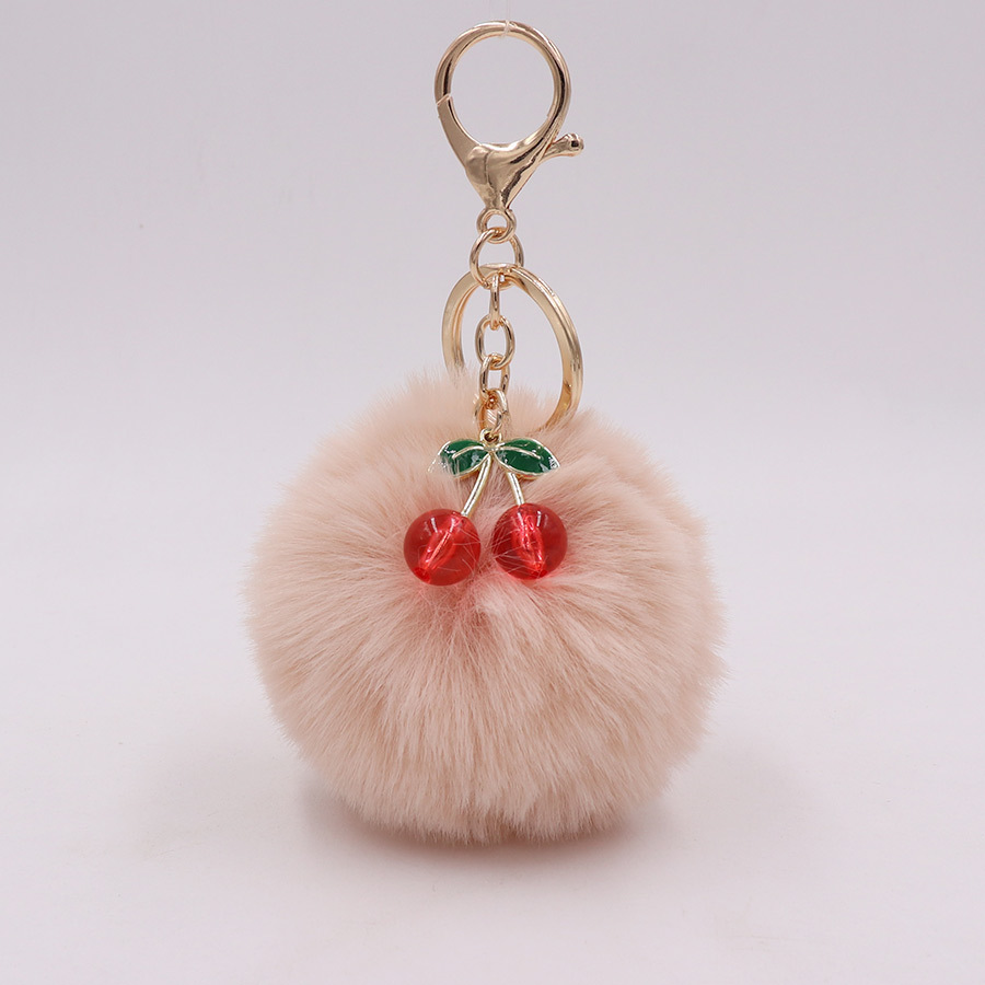 Lindo llavero de peluche de cereza aleación bolsa de bola de piel de cereza colgante bolsa de Ropa Accesorios de llavero