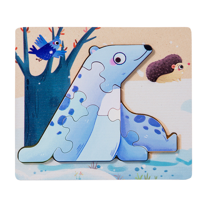 Educación temprana para niños, cognición animal, escena de doble cara, rompecabezas tridimensional, panel de emparejamiento, juego digital de doble cara, juguetes de madera