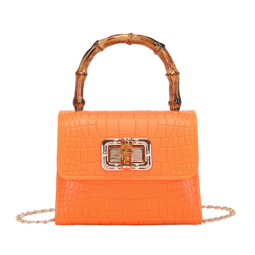 Cross-border wholesale women's silicone bags bags  new bamboo mini bags shoulder bags live broadcast jelly bags