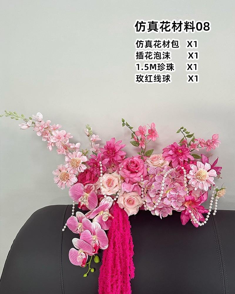 Decoración de la boda Decoración de la boda Decoración de la sala de estar Flor Flor Flor Mesa de la sala de bodas Mesita de la cama de la boda Decoración de flores falsas