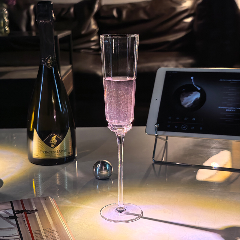 Ins copa de champán de vidrio de alto valor copa de vino tinto copa de vino ligeramente borracha atmósfera casera cristal copa de pie alto