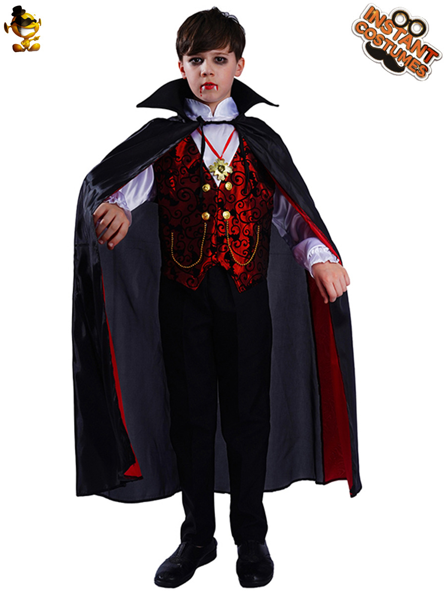 Niño pequeño de Halloween vampiro partido traje niño vampiro juego de rol etapa traje de cosplay image 4