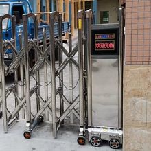 折叠门小区自动不锈钢简易伸缩门电动大门推拉门工厂铝合金庭院门