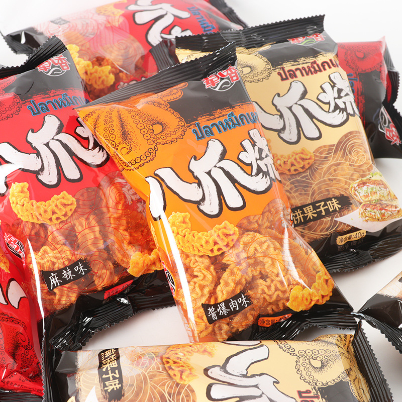 辈儿香八爪烧麻辣味比萨卷网红零食锅巴宿舍休闲膨化食品批发