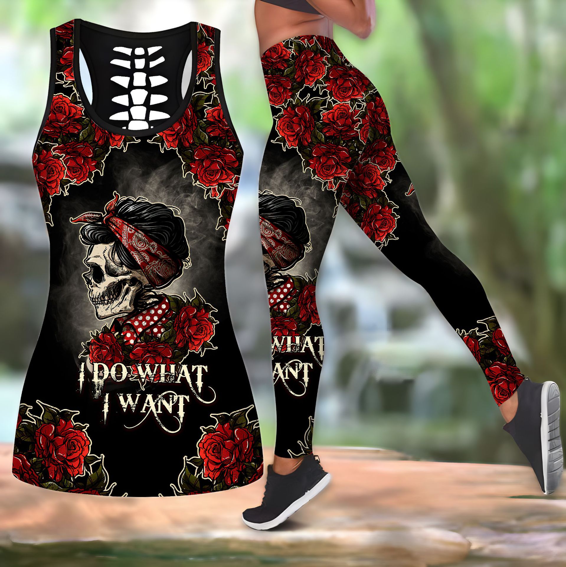 350g Weight Sleeveless Sleeve Length Spandex, Polyester Fabric Type Pant Co-ord Set Sets Type 2 Pieces Set Quantity Street, Sports Occasion U Neck Neckline Skinny Fit Type Halloween Festival Rose, Skull Pattern Summer, Spring Season Women's Gender Printing Design Hip-Hop, Streetwear Style Street Sports Women's Hip-Hop Streetwear Rose Skull Spandex Polyester Printing Pant Co-ord Set Pants Sets 7