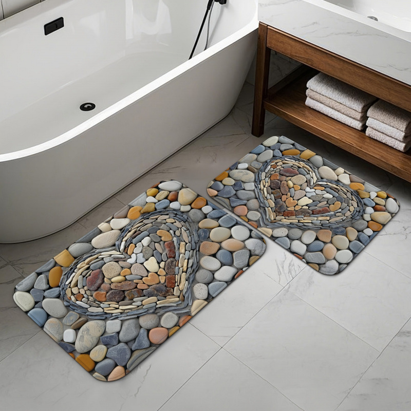 3d Illusion Bathroom Rug Non-slip Absorbent Quick Dry Chenille Mat_voghion.com