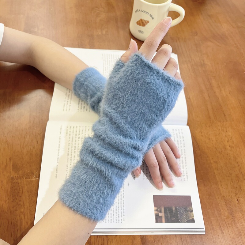 New Arrival Mink Hair Half Sleeve Arm Sleeve Sleeve Long Fake Sleeve Winter Wrist Wrist Warm Mao Mao Warm Half Finger