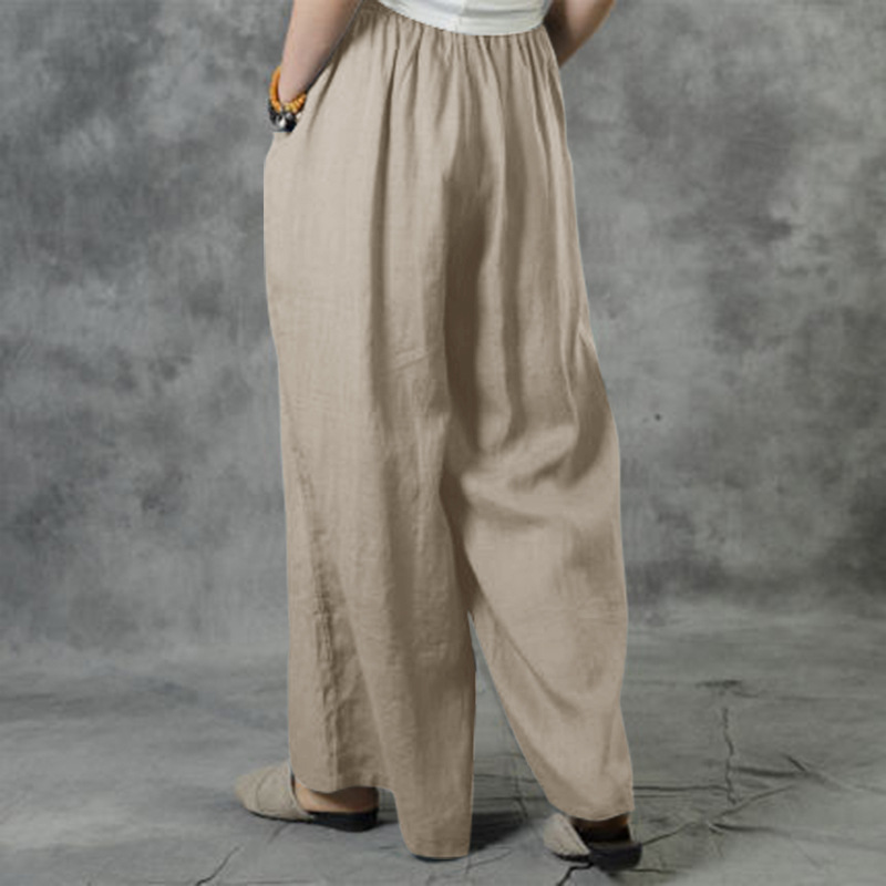Plus Size High Waist Long Pants For Women Clothing Summer Solid Casual Wide Leg Trousers Fashion Korean Female Clothing_ecoleips.com