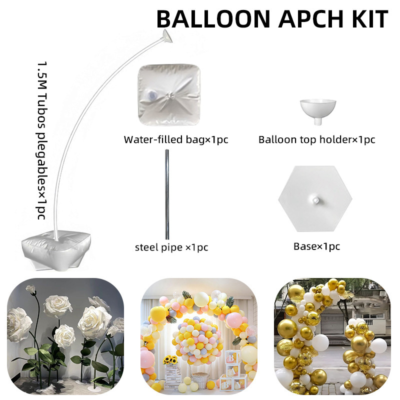 Nuevos accesorios de vestir para fiestas festivas, tubo de aluminio y plástico, arco moldeable de bricolaje, anillo de amor, soporte de globo de guía de carretera