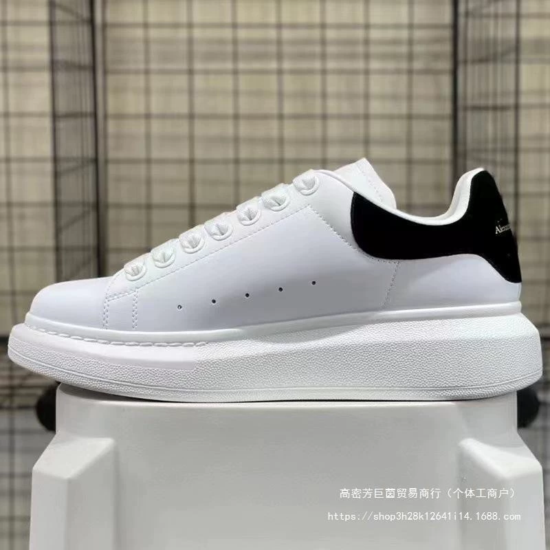 Мужская и женская повседневная обувь McQueen высокой версии, спортивная обувь, универсальные женские белые туфли на толстой подошве, кроссовки, мужская и женская обувь