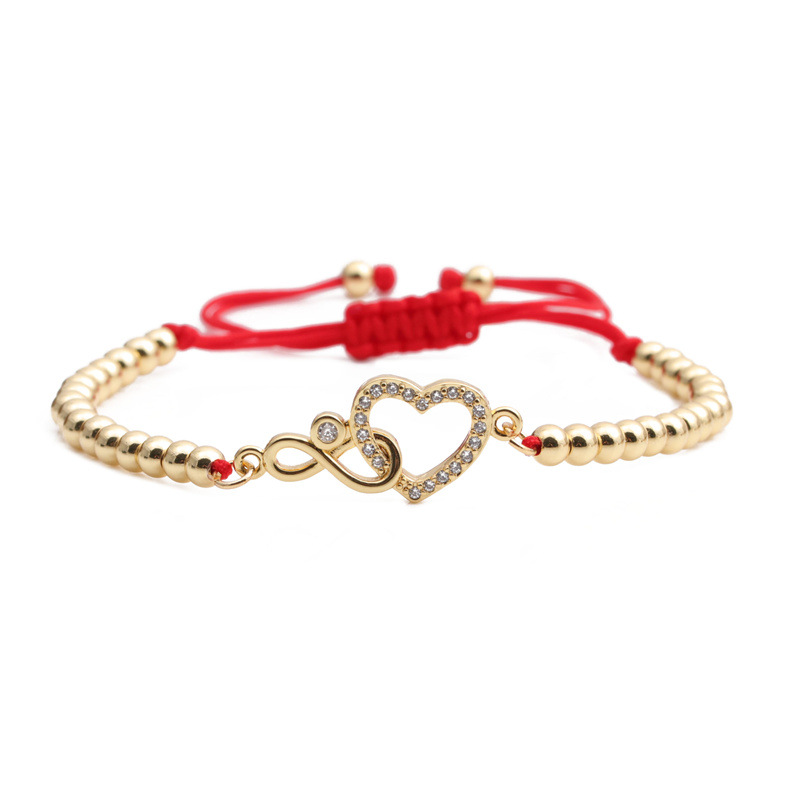 Pulsera De Cobre De Circonita Con Forma De Corazón Infinito De Estilo Étnico display picture 3