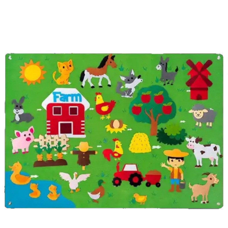 Amazon transfronterizo educación infantil 3DIY estereoscópio felt paquete de juego storyboard aprendizaje tablero impreso dinosaurio al por mayor