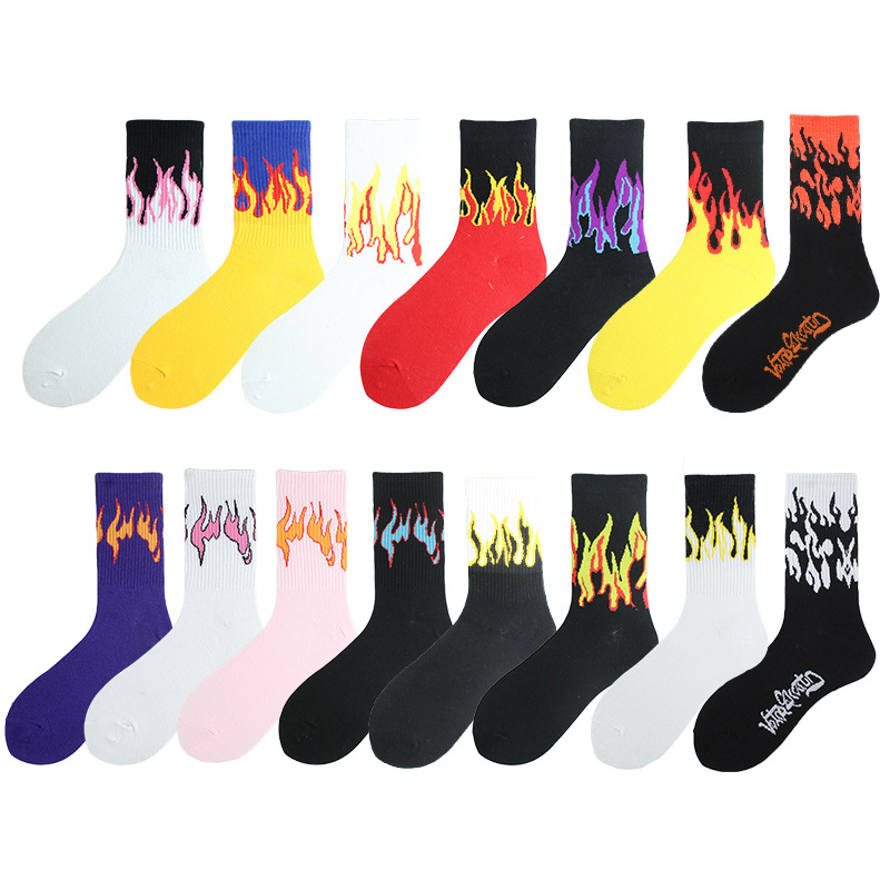 Unisex Hip-hop Flame Cotton Ankle Socks A Pair display picture 2