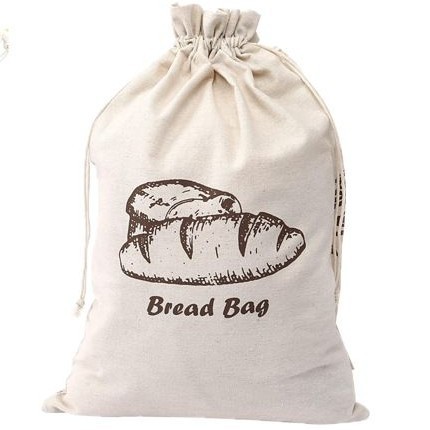 Bolsas de pan de algodón transfronterizas personalizadas reutilizables baguette paquete de cuerda de extracción bolsillo de paquete