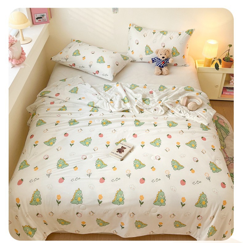 Edredón fresco de verano de algodón de punto individual y doble 2025 nuevo edredón de aire acondicionado de verano lavable a máquina para niños edredón fino