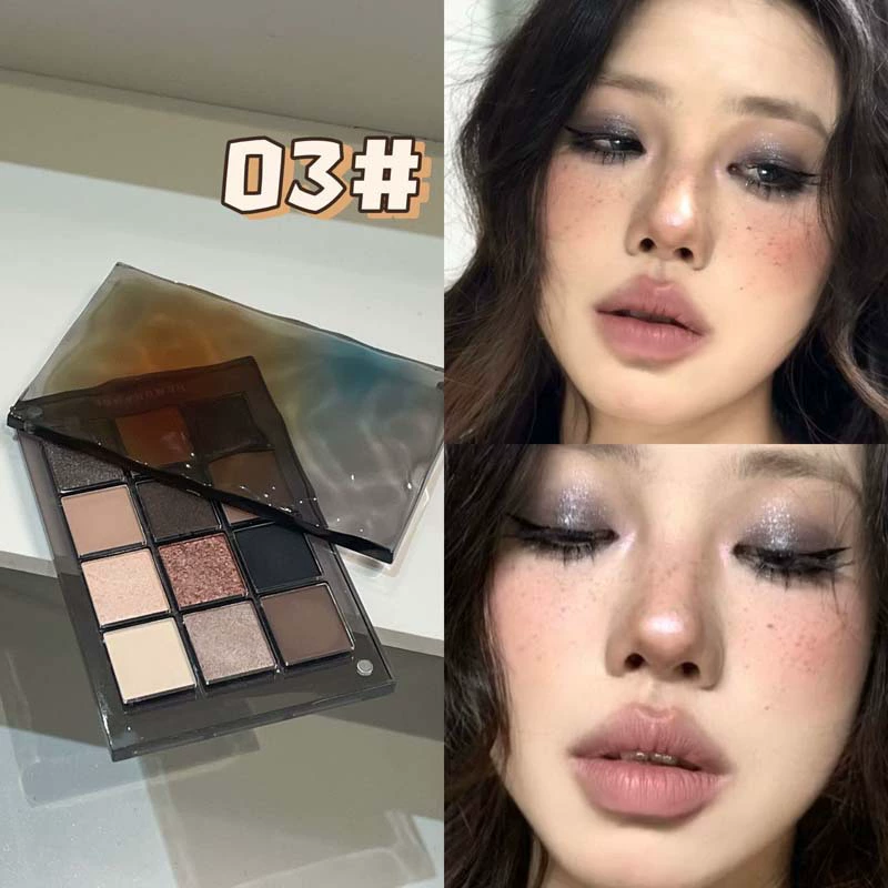 Палетка теней HERORANGE, землистые тона с хайлайтером для сияния, компакт 13×8 см