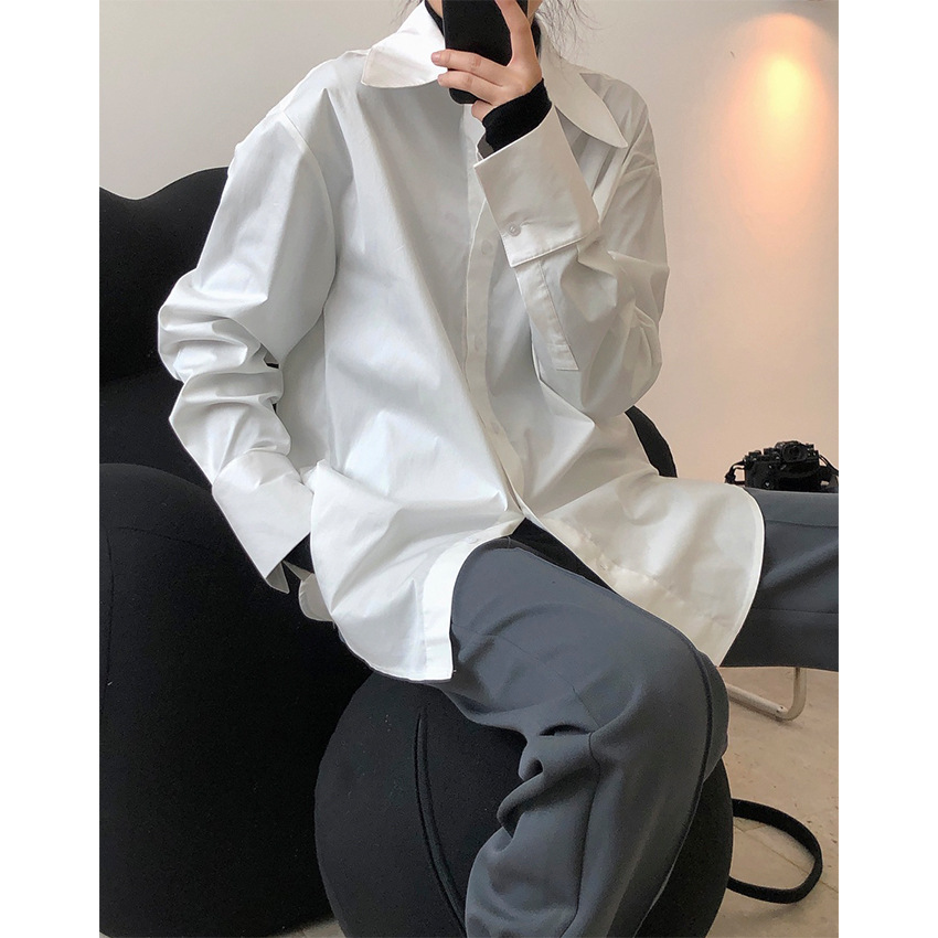 Spring new trendy temperament design Myscence Collapsi Shirt loose comfortable thin casual long sleeve jacket female