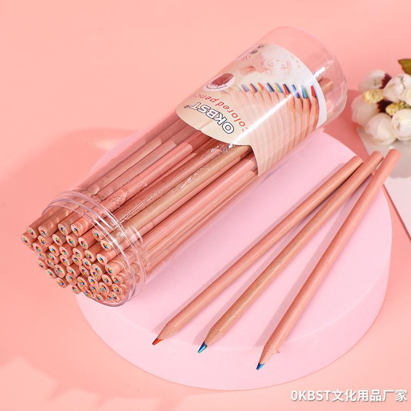 48-pieza barril Arco Iris lápiz 7-color multicolor registro Arco Iris degradado color plomo Escuela Primaria estudiante pintura lápiz