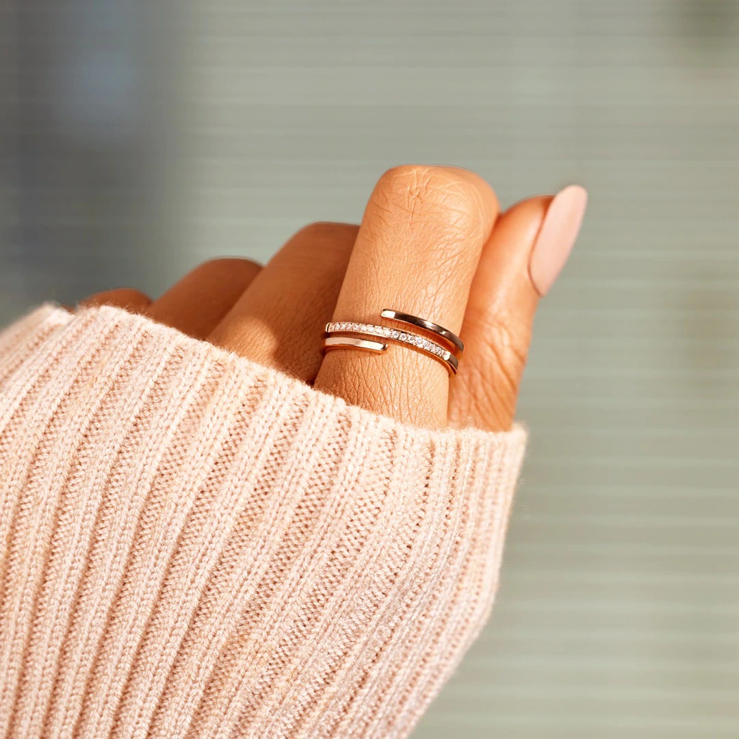 925 Sterling Silver Material 925 Sterling Silver Zircon Geometric Rings