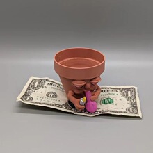 跨境抽烟花盆摆件设计装饰品家居庭院可爱微景观摆件北欧艺术盆栽