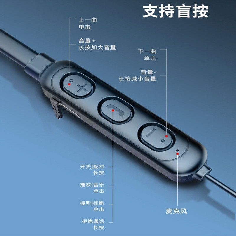 新しいクロスボーダースポーツハンギングネックBluetoothヘッドセット、超長バッテリー寿命、ランニング携帯電話ヘッドセット、ユニバーサルヘッドセット、工場直販|undefined