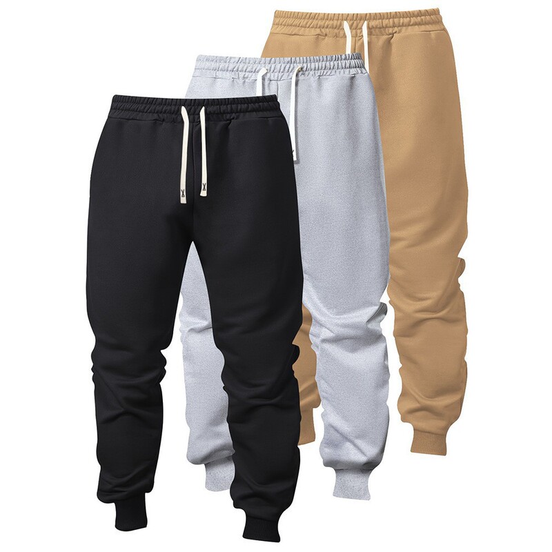 2025 New Cross-Border European and American Style Boys' Solid Color Elastic Jogger Pants with Pockets, European Size Dropshipping