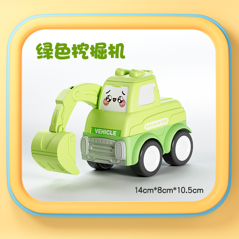 Gran tamaño de dibujos animados inercia vehículo de ingeniería excavadora grúa camión de carga niños inercia 0 - 3 años juguetes
