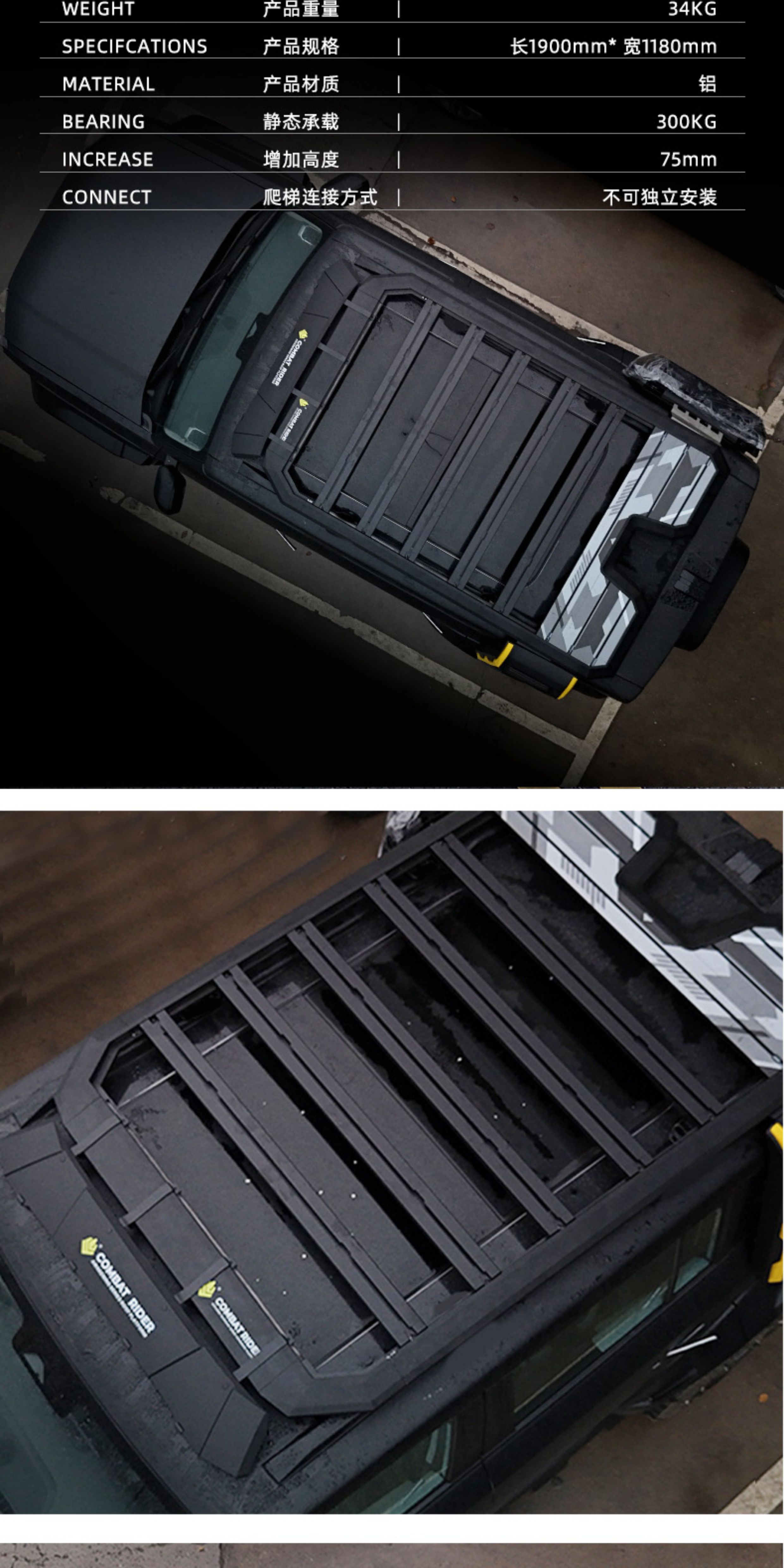 Chery Icar03 Luggage Rack Explorer Roof Platform Modified Side Ladder Aluminum Alloy Exterior Expansion Accessories