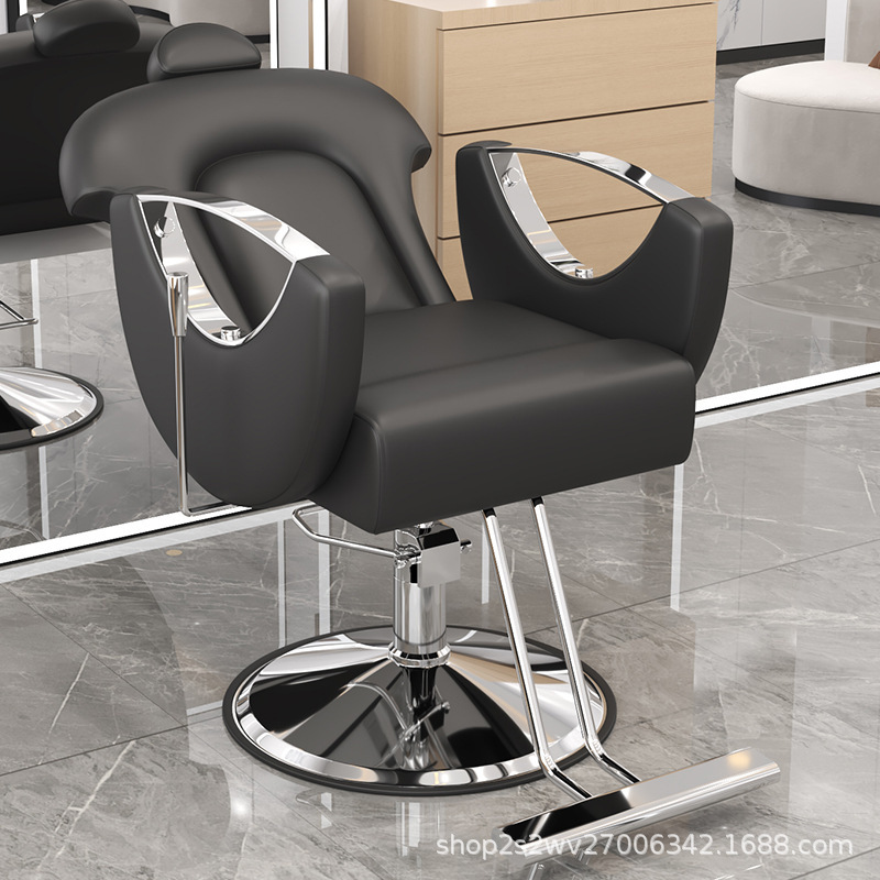 Sillas de barbería transfronterizas reclinables, sillas giratorias para salón de peluquería de alta gama, taburetes de corte de pelo, asiento de elevación y teñido
