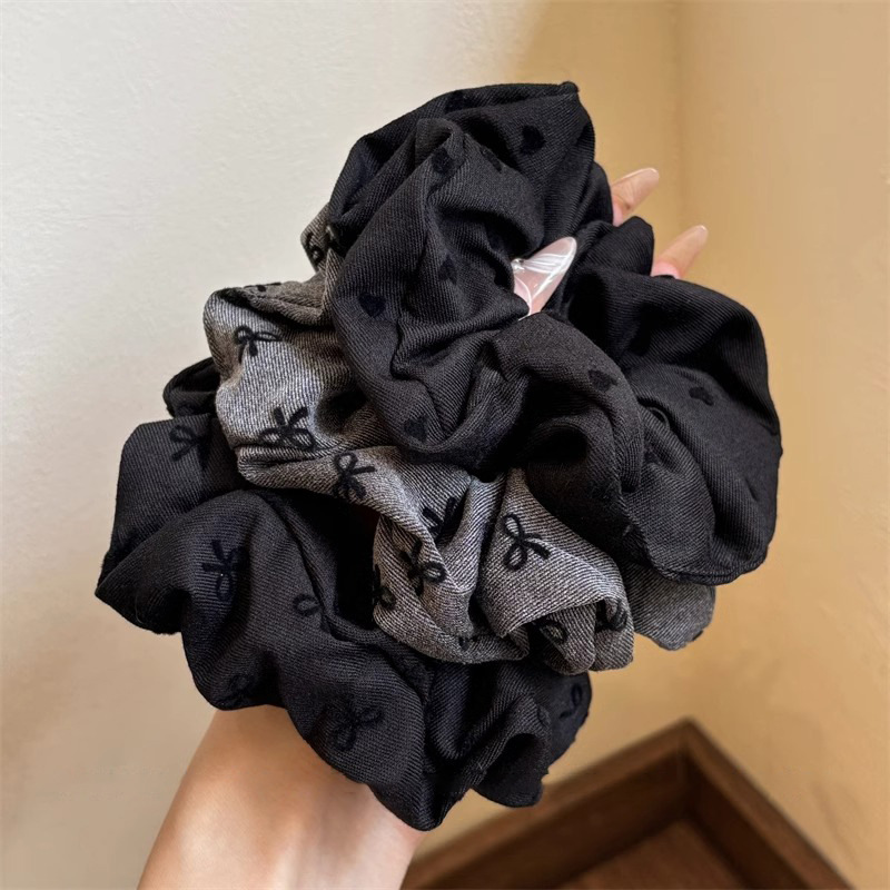 Anillo de pelo negro de intestino grueso 2025 nuevo tipo de correa de correa femenina de alta elasticidad cuerda de pelo duradera temperamento adulto cuerda de cabeza tocado