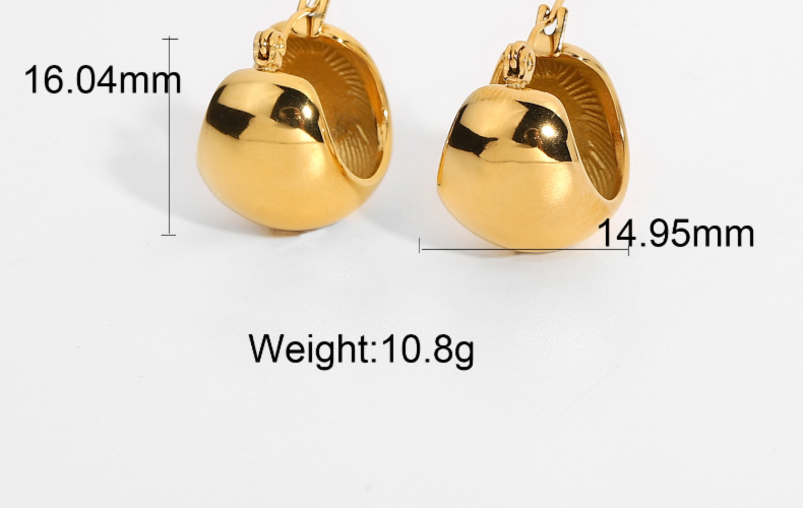 Simple Spherical Gold-plated Stainless Steel Earrings display picture 10