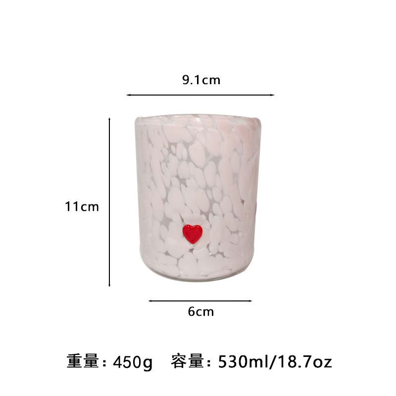 中古人工开口贴片水晶玻璃杯樱桃草莓压花贴片装饰饮品咖啡杯|undefined