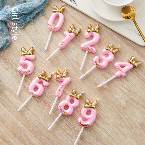 0-9 golden number candle cake decoration plug-in birthday party dessert table baking decoration