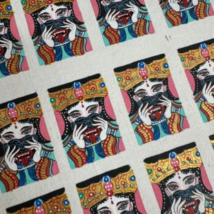 Thangka Hand-Painted from Xizang and Nepal, Past and Present Life of Zaki Ram 2*3 Card Core