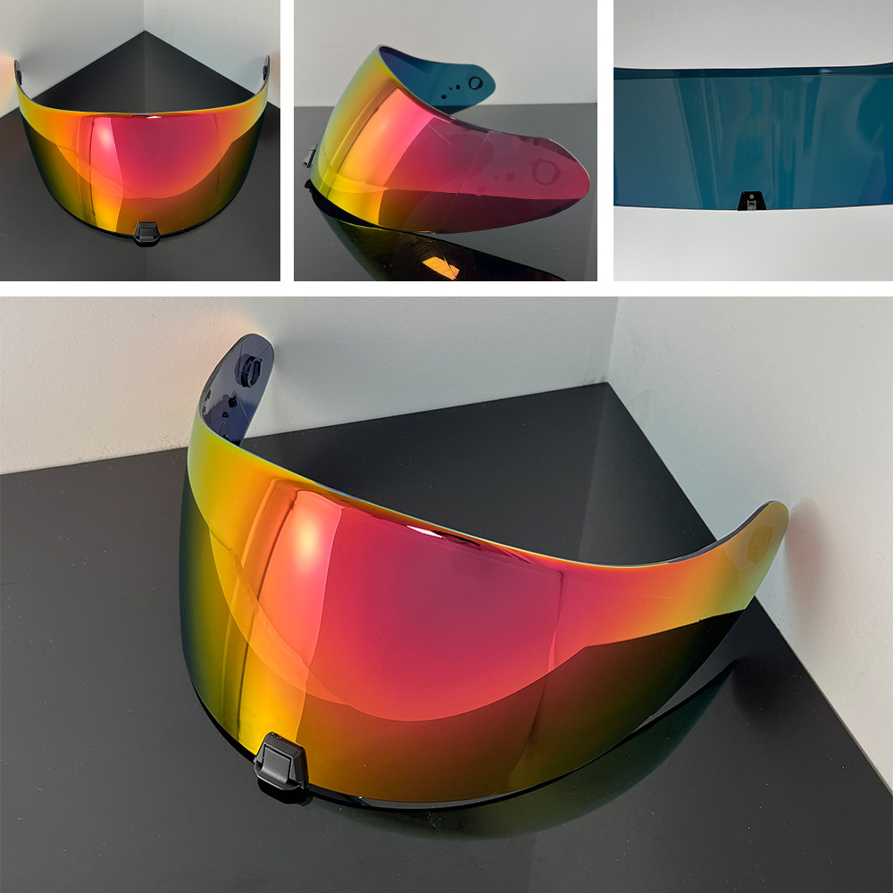 R420 Scorpion Helmet Lens R420 Full-Face Helmet Lens Electroplated Sun Protection Day and Night Universal Helmet Accessories Lock Buckle