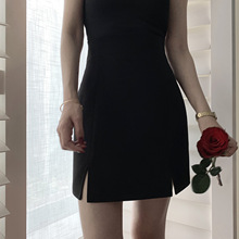 夏季学生简约通勤高腰西装裙女包臀开叉短裙显瘦显高a字半身裙夏