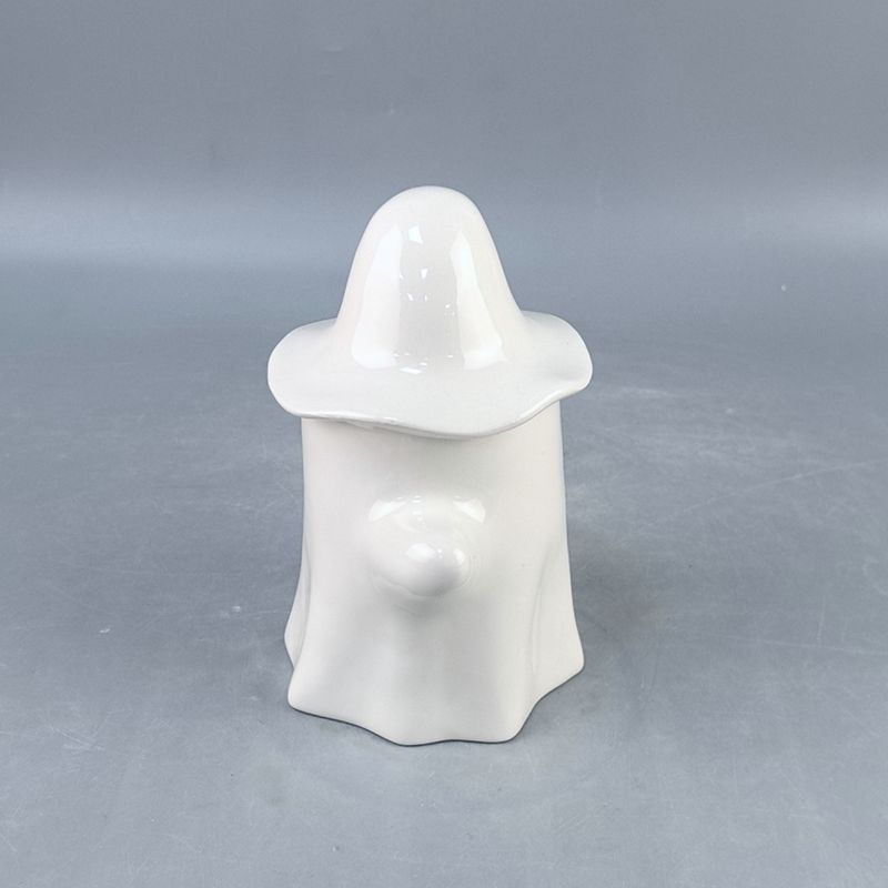 Nuevo fantasma de Halloween transfronterizo serie fantasma blanco puro frasco de cerámica fresco calabaza festival fantasma linda decoración