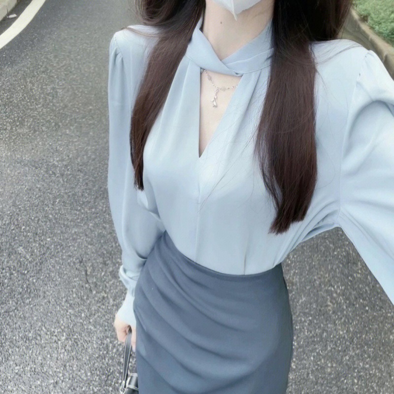 フレンチシャツ春と秋の新型職場の軽熟風女装のお母さん風の半身のスカートのロングスカートの2つのセットのファッション|undefined