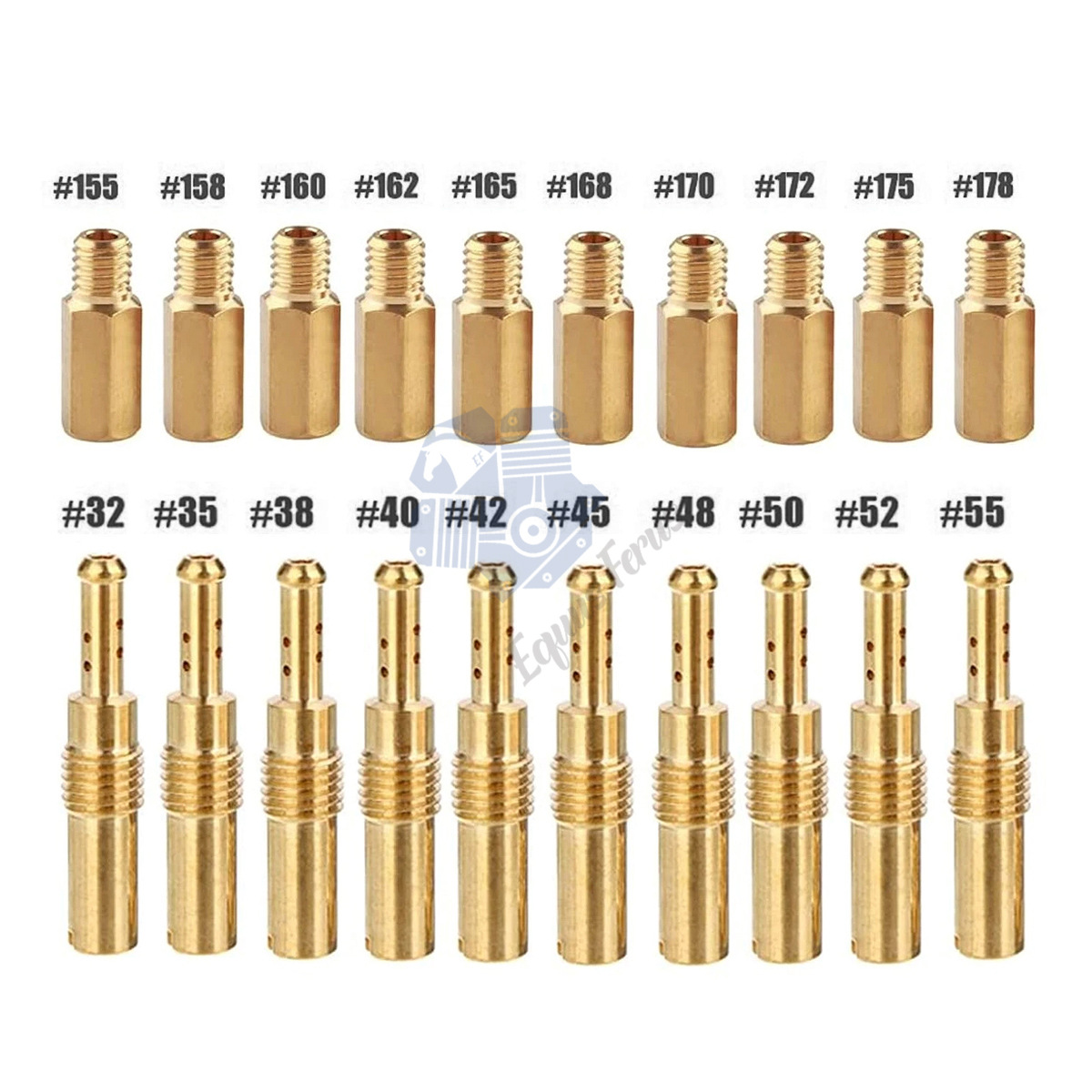 Suitable for Pwk Keihin Oko Cvk Carburetor Metering Holes and Fuel Injectors, 10 Pieces of Idle Speed Metering Holes, 10 Pieces of Hexagonal Main Metering Holes