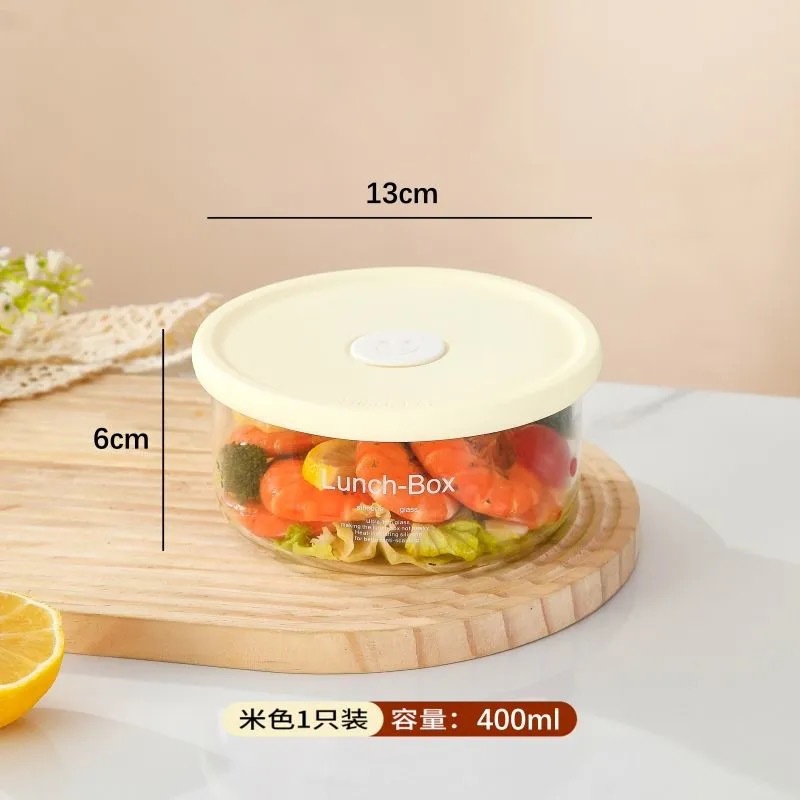 Caja de almuerzo de vidrio de alta capacidad de silicio de silicio calentado por horno de microondas caja de preservación especial de frutas y cajas de sellado de alimentos
