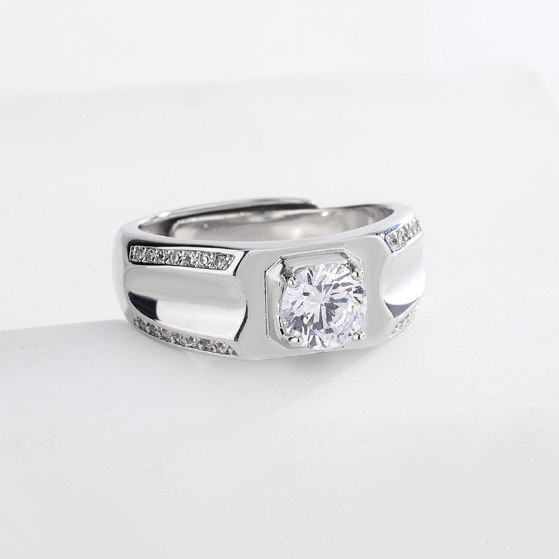 Men's Bold Double Row Diamond Bangle, Adjustable Luxury Design_voghion.com