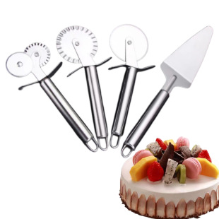 Stainless steel single-wheel pizza knife roller pizza knife single-wheel pizza knife double-wheel pizza knife baking utensils cake shovel