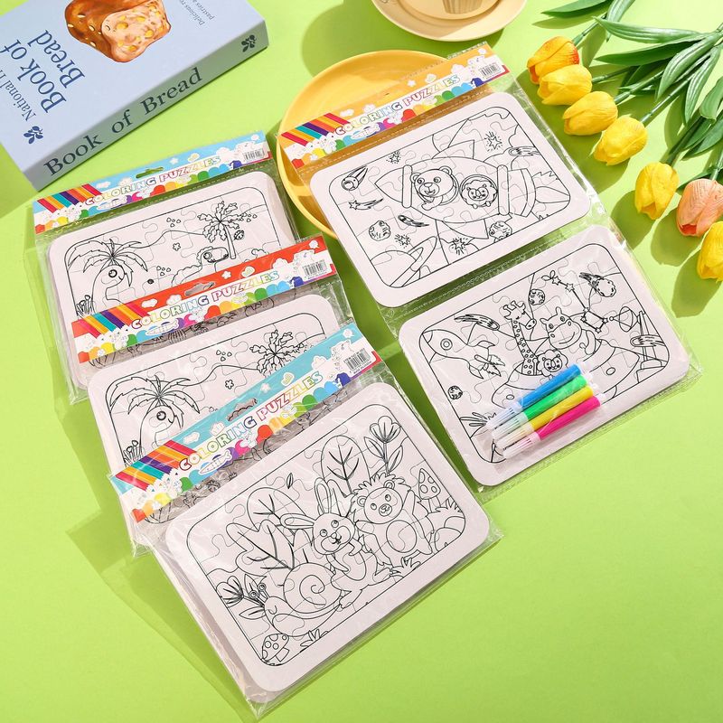 新しい DIY 着色落書き子供用紙パズルセット中型 2 パズルクロスボーダーメーカー卸売|undefined