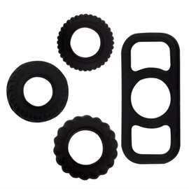 男用成人高拉力黑色硅胶锁精环茎环延时环四件套性组合装批发代发