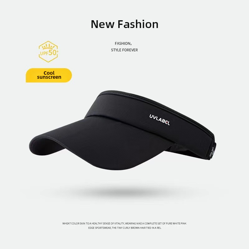 Sun Hat Men's Sunscreen Hat Empty Top Hat Breathable Ice Silk Sun Hat Sports Running Outdoor Hat Duck Tongue Empty Top Hat_voghion.com