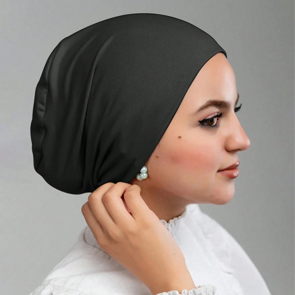 Aliexpress Hot-Selling Item: Women's Ethnic Style Double-Layer Flat-Top Hat Made of Mercerized Cotton, Versatile, Fashionable, Stretchy, and Breathable Base Hat