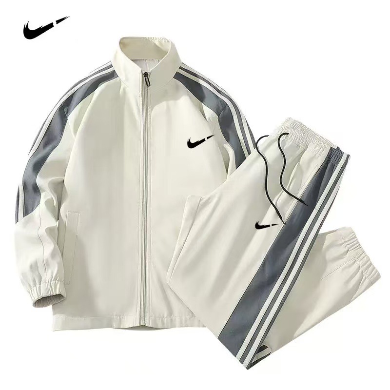 Spring and Autumn Cross-Border Hot-Selling Nk Printed Men's Casual Sports Jacket and Pants Set Fashion Trendy Youth Suit