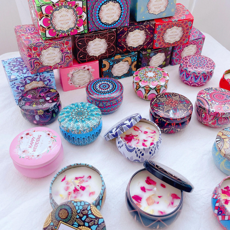 ¿Cara de soja transfronteriza con cera seca de flores? Regalos de cumpleaños de boda flores de flores de vela aromática